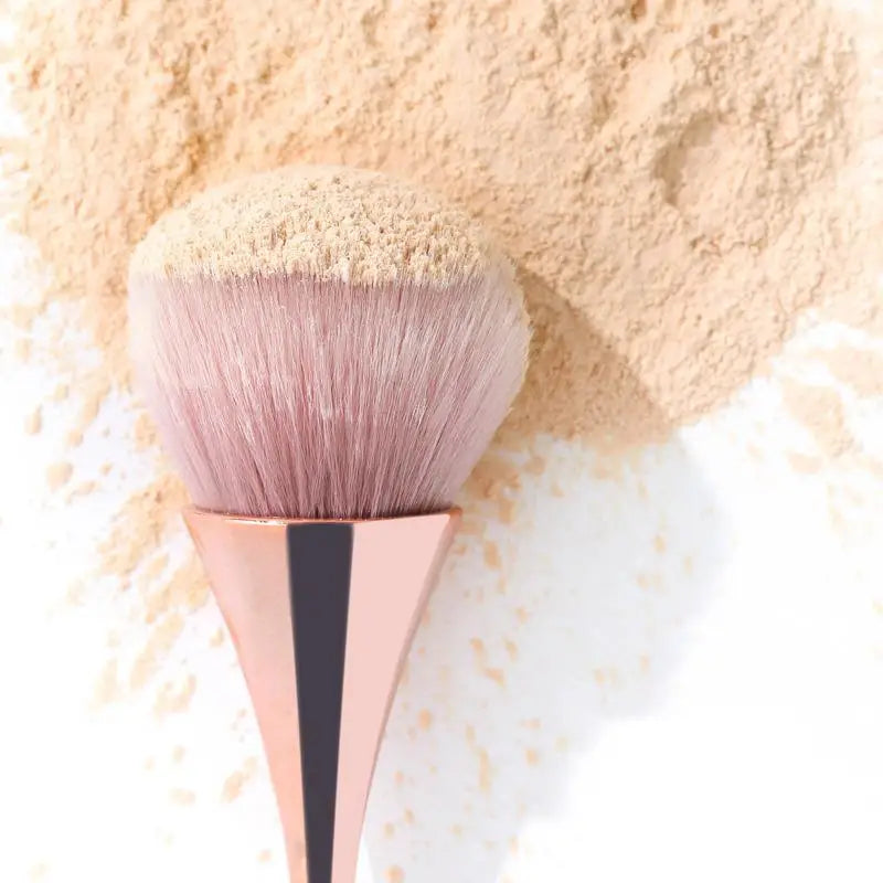 Pincel Largo Ouro Rosa para base e pó