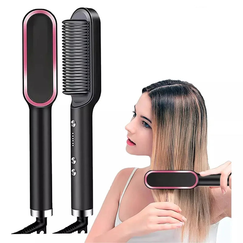 Escova De Cabelo 3 em 1 Elétrica com Pente De Aquecimento Para Alisador bivolt 120 220