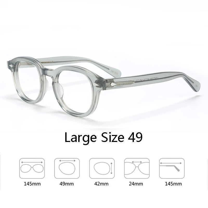 Armação de óculos ópticos para homens e mulheres, johnny depp, lemtoose, vintage, computador, acetato, armação de óculos para homens, lente transparente