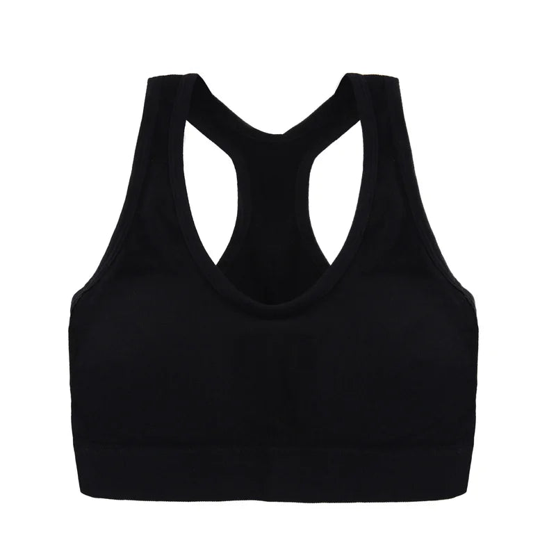 Sutiã esportivo sem costura, Top push up respirável à prova de choque feminino curto, Lingerie feminina，Poliéster，Respirável