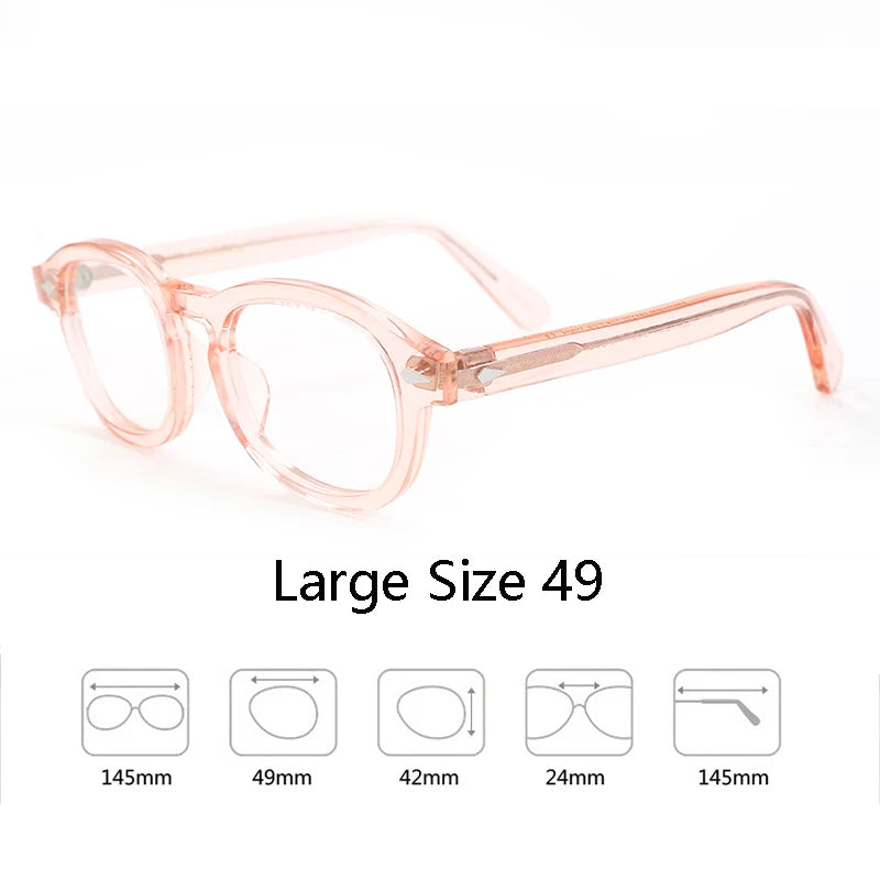 Armação de óculos ópticos para homens e mulheres, johnny depp, lemtoose, vintage, computador, acetato, armação de óculos para homens, lente transparente