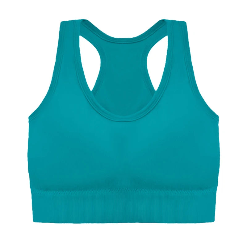 Sutiã esportivo sem costura, Top push up respirável à prova de choque feminino curto, Lingerie feminina，Poliéster，Respirável