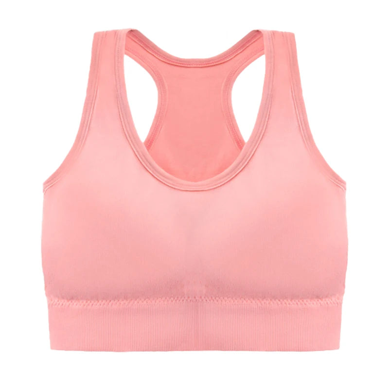 Sutiã esportivo sem costura, Top push up respirável à prova de choque feminino curto, Lingerie feminina，Poliéster，Respirável