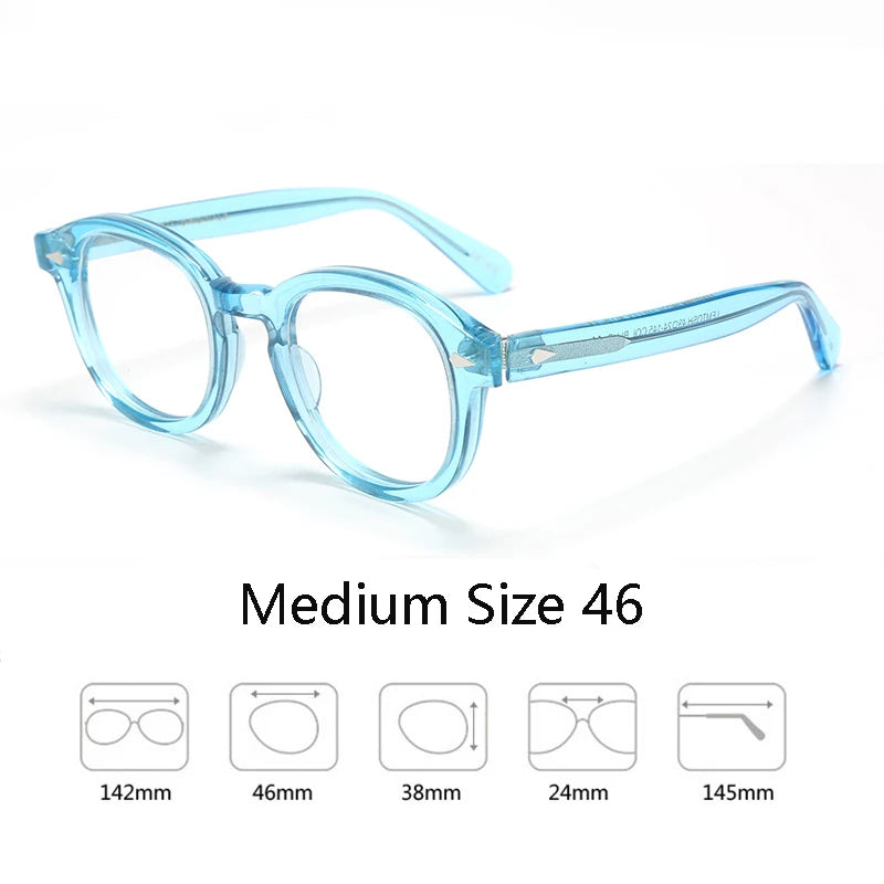 Armação de óculos ópticos para homens e mulheres, johnny depp, lemtoose, vintage, computador, acetato, armação de óculos para homens, lente transparente