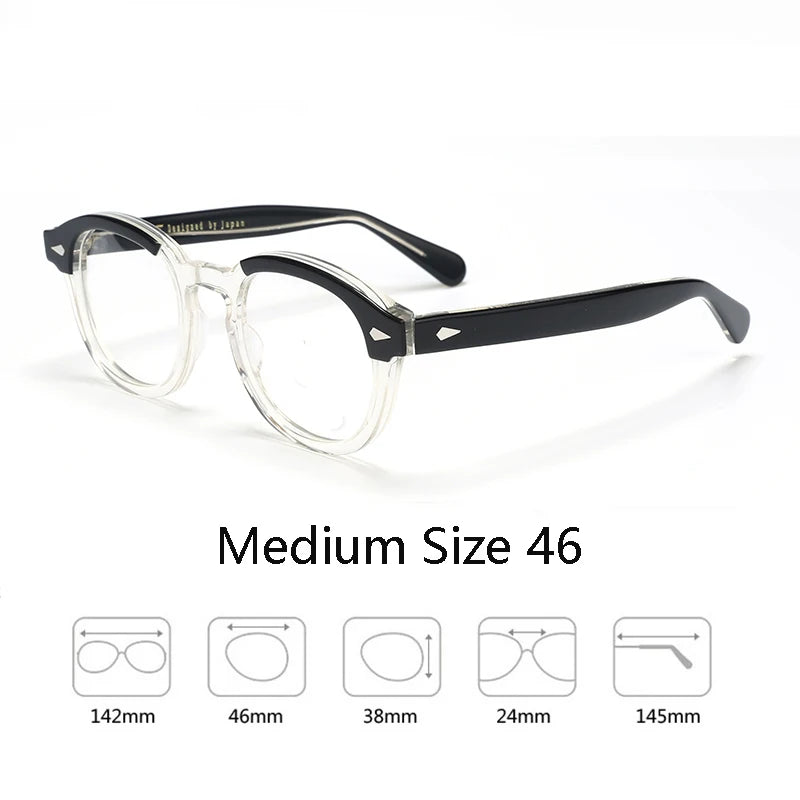 Armação de óculos ópticos para homens e mulheres, johnny depp, lemtoose, vintage, computador, acetato, armação de óculos para homens, lente transparente