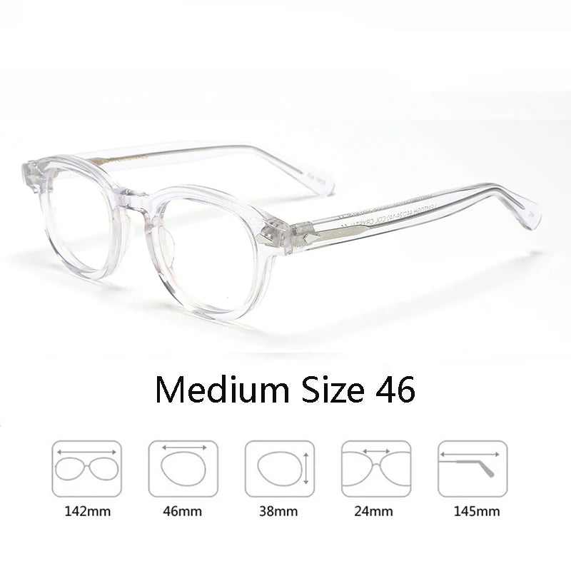 Armação de óculos ópticos para homens e mulheres, johnny depp, lemtoose, vintage, computador, acetato, armação de óculos para homens, lente transparente