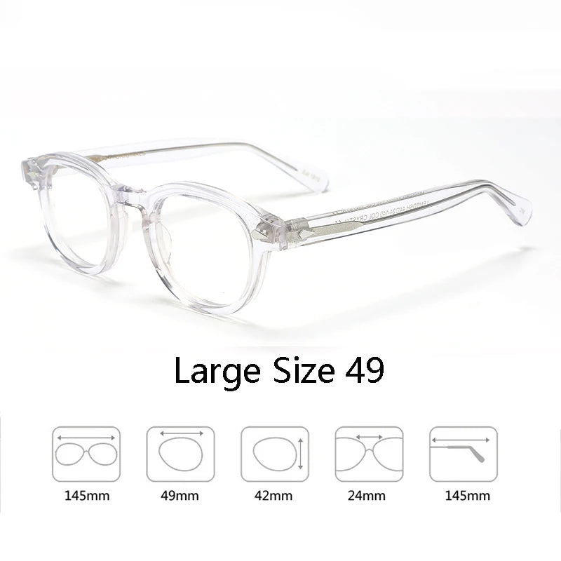 Armação de óculos ópticos para homens e mulheres, johnny depp, lemtoose, vintage, computador, acetato, armação de óculos para homens, lente transparente