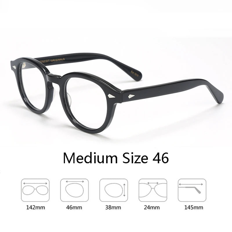 Armação de óculos ópticos para homens e mulheres, johnny depp, lemtoose, vintage, computador, acetato, armação de óculos para homens, lente transparente