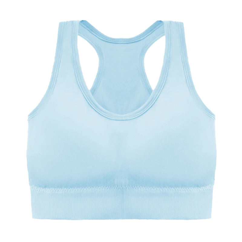 Sutiã esportivo sem costura, Top push up respirável à prova de choque feminino curto, Lingerie feminina，Poliéster，Respirável