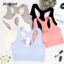 Sutiã esportivo sem costura, Top push up respirável à prova de choque feminino curto, Lingerie feminina，Poliéster，Respirável