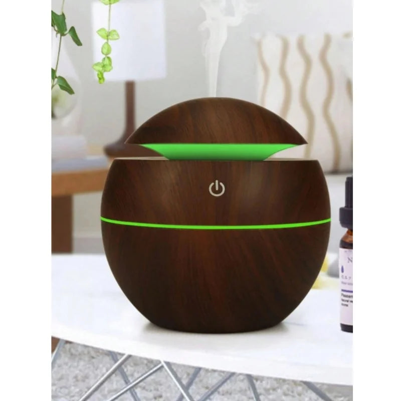 Humidificador de ar de madeira purificador USB aromaterapia difusor spray essence umidificador ultra-sônico