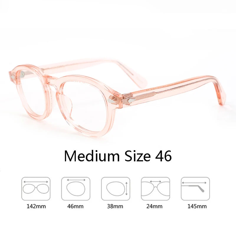 Armação de óculos ópticos para homens e mulheres, johnny depp, lemtoose, vintage, computador, acetato, armação de óculos para homens, lente transparente