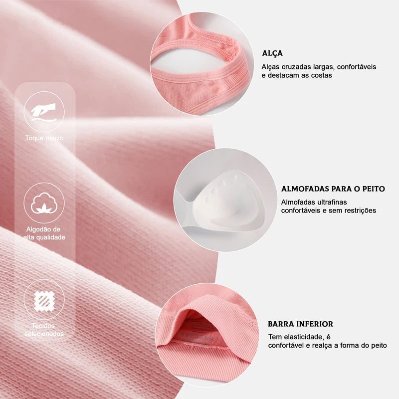 Sutiã esportivo sem costura, Top push up respirável à prova de choque feminino curto, Lingerie feminina，Poliéster，Respirável